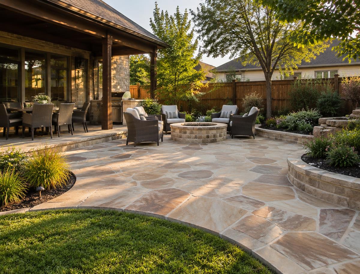 Representative view of flagstone & cement patios services